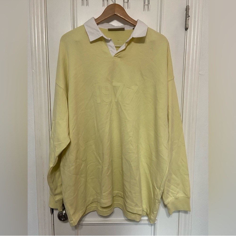 Essentials Men's Light Yellow Crewneck Sweater - Picture 6 of 7